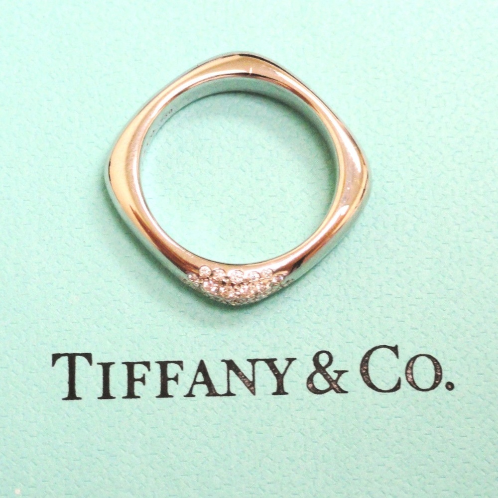 Tiffany & Co. 18k Diamond Cushion Ring Band SZ 6